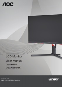 Manual AOC CQ27G3SU/BK LCD Monitor