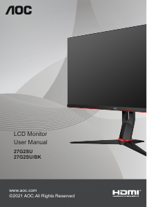 Manual AOC 27G2SU/BK LCD Monitor