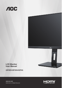 Manual AOC 22P2Q LCD Monitor