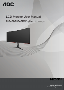 Manual AOC CU34G2X/BK LCD Monitor