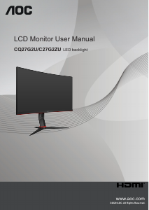 Manual AOC C27G2ZU/BK LCD Monitor
