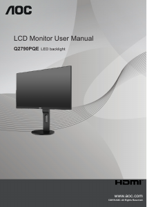 Manual AOC Q2790PQE LCD Monitor