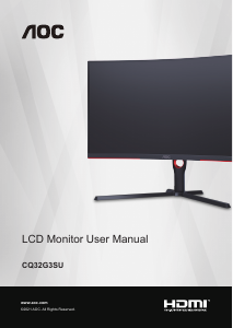 Manual AOC CQ32G3SU/BK LCD Monitor