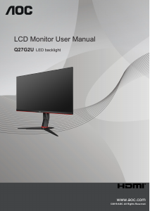 Manual AOC Q27G2U/BK LCD Monitor
