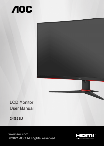 Manual AOC 24G2SU/BK LCD Monitor