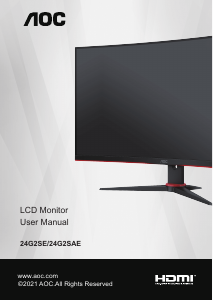 Manual AOC 24G2SAE/BK LCD Monitor