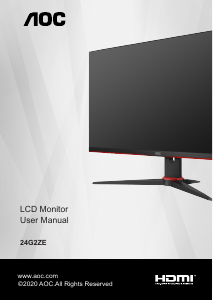 Manual AOC 24G2ZE/BK LCD Monitor