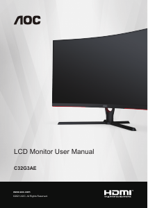 Manual AOC C32G3AE/BK LCD Monitor