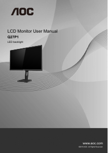 Manual AOC Q27P1/GR LCD Monitor