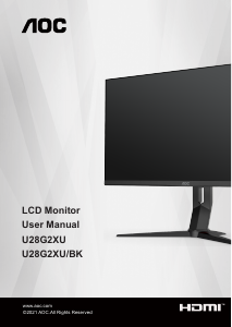 Manual AOC U28G2XU/BK LCD Monitor