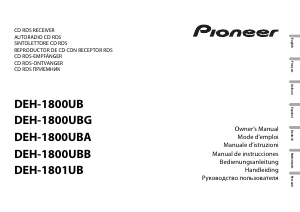 Manual de uso Pioneer DEH-1800UB Radio para coche