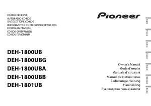 Manual de uso Pioneer DEH-1800UBA Radio para coche
