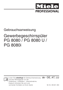 Bedienungsanleitung Miele PG 8080 U/i Geschirrspüler