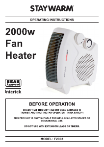 Manual Staywarm F2003 Heater