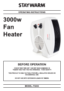 Manual Staywarm F2035 Heater