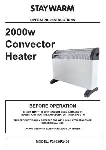 Manual Staywarm F2403 Heater