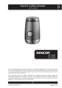 Manual Sencor SCG 2051BK Coffee Grinder