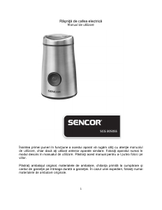 Manual Sencor SCG 3050SS Râșniță de cafea