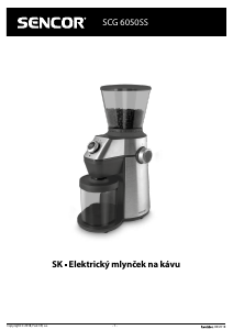 Návod Sencor SCG 6050SS Mlynček na kávu