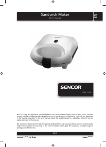 Manual Sencor SSM 1100 Contact Grill