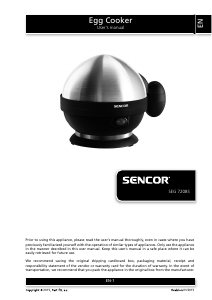 Manual Sencor SEG 720BS Egg Cooker