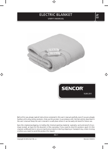 Handleiding Sencor SUB 291 Elektrische deken