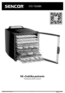 Návod Sencor SFD 7000BK Sušička potravín