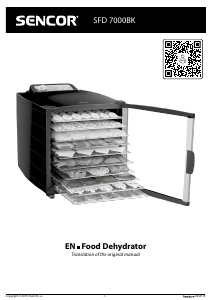 Manual Sencor SFD 7000BK Food Dehydrator