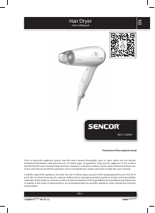 Manual Sencor SHD 7120WH Hair Dryer