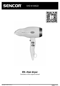Manual Sencor SHD 8100GD Hair Dryer