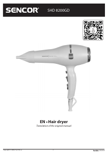 Manual Sencor SHD 8200GD Hair Dryer