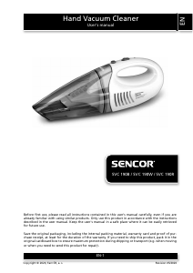 Manual Sencor SVC 190R Handheld Vacuum