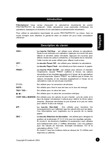 Mode d’emploi Lexibook PRC701 Calculatrice imprimante