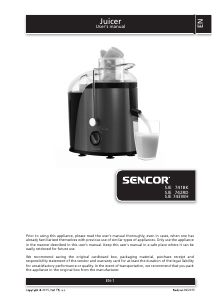 Manual Sencor SJE 741SS Juicer