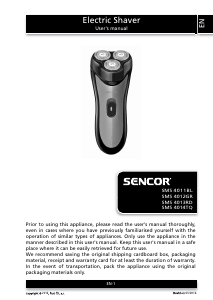 Manual Sencor SMS 4011BL Shaver