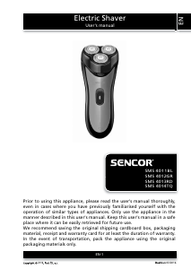 Manual Sencor SMS 4013RD Shaver