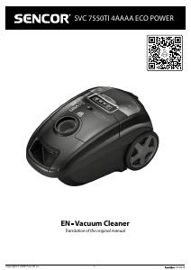 Manual Sencor SVC 7550TI Vacuum Cleaner