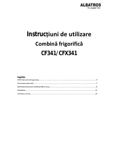Manual Albatros CF341 Combina frigorifica