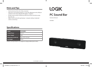 Manual Logik LSP20SB21 Speaker