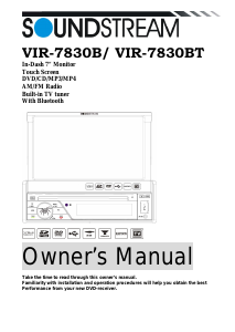 Manual Soundstream VIR-7830BT Car Radio