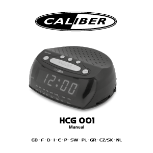 Manual de uso Caliber HCG001 Radiodespertador