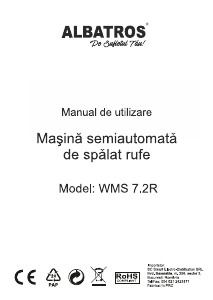 Manual Albatros WMS 7.2R Mașină de spălat