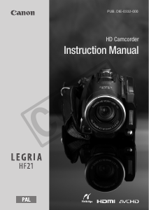 Manual Canon LEGRIA HF 21 Camcorder