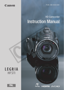 Manual Canon LEGRIA HF S11 Camcorder