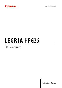 Manual Canon LEGRIA HF G26 Camcorder