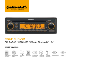 Manual Continental CD7416UB-OR Car Radio