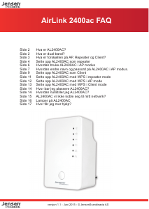 Bruksanvisning Jensen AirLink 2400AC Range extender