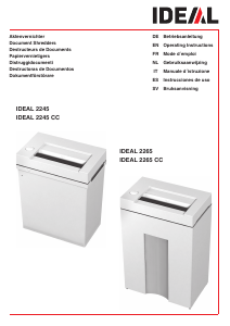 Bedienungsanleitung IDEAL 2245 CC Aktenvernichter