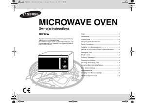 Manual Samsung MW82W-S/XEH Microwave