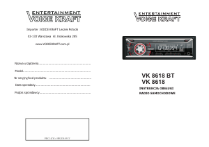 Instrukcja Voice Kraft VK 8618 BT Radio samochodowe